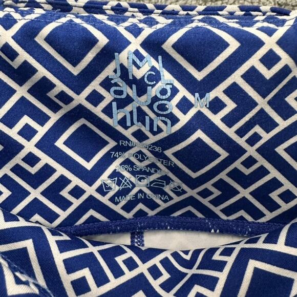 J. Mclaughlin Women's Medium Leggings Blue White Diamond Pattern Comfort Casual - Picture 4 of 7